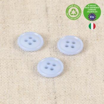 Kunststoffknopf in Babyblau recycelt, 11 mm Durchmesser
